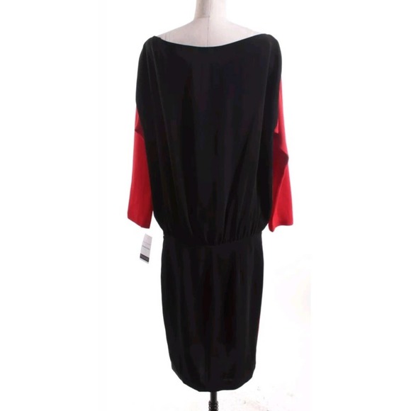 GIVENCHY RED AND BLACK COLORBLOCK DRESS 38 - Picture 2 of 5